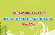 Bài 4 trang 19 SGK Hoá 10 Chân trời sáng tạo